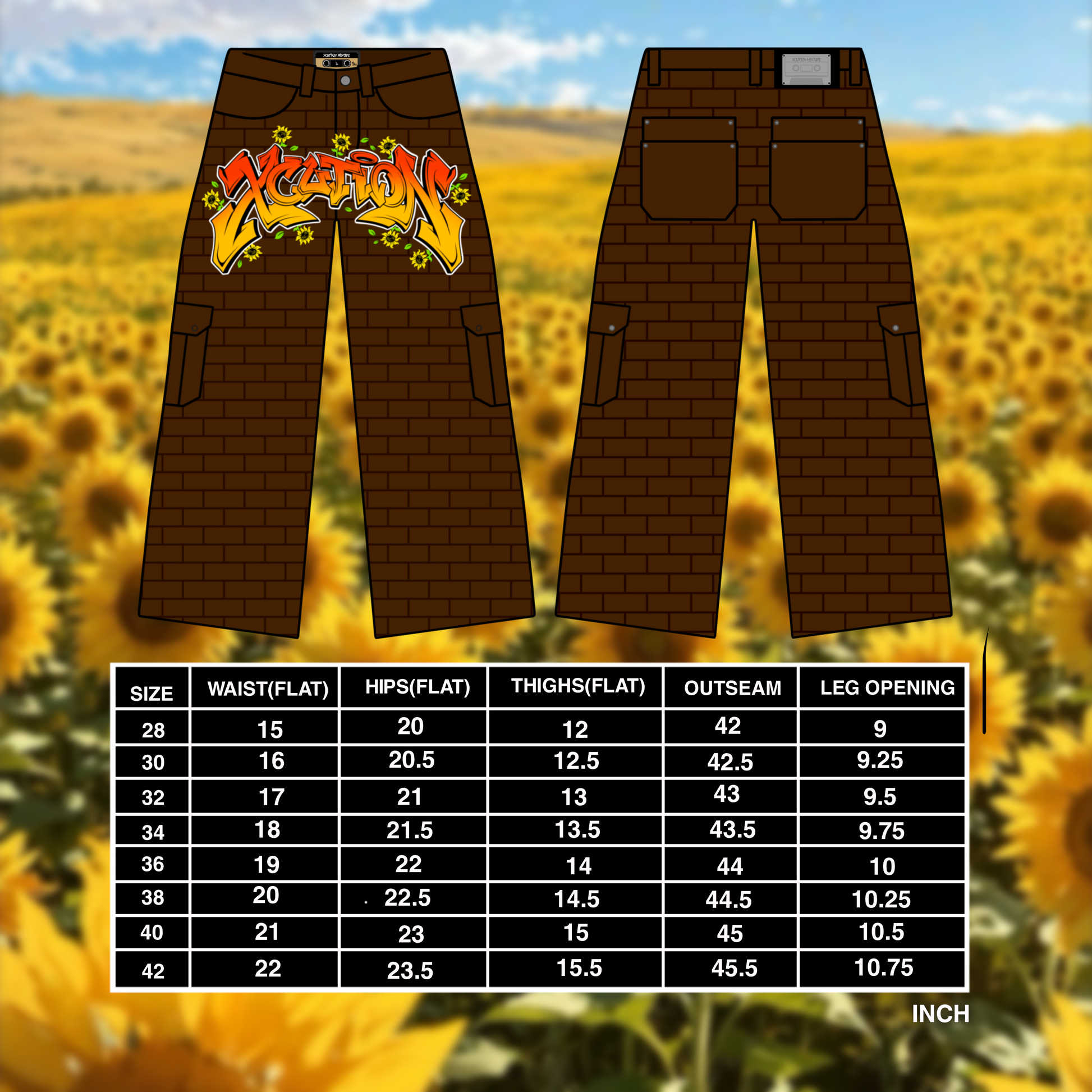 Brick wall graffiti pants (pre-order)