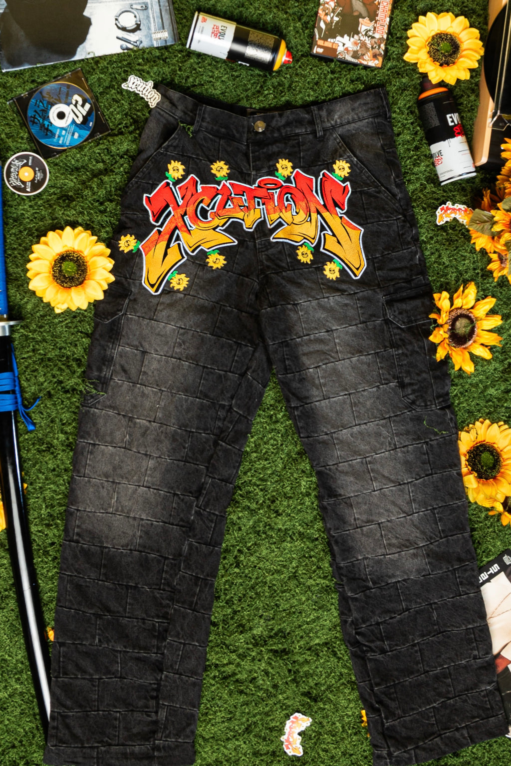 Concrete wall graffiti pants (pre-order)